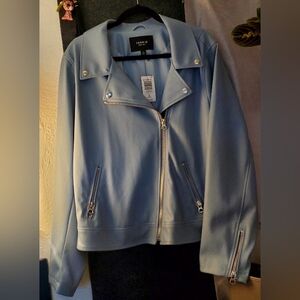 Torrid Women's Light Blue Vegan Leather Jacket